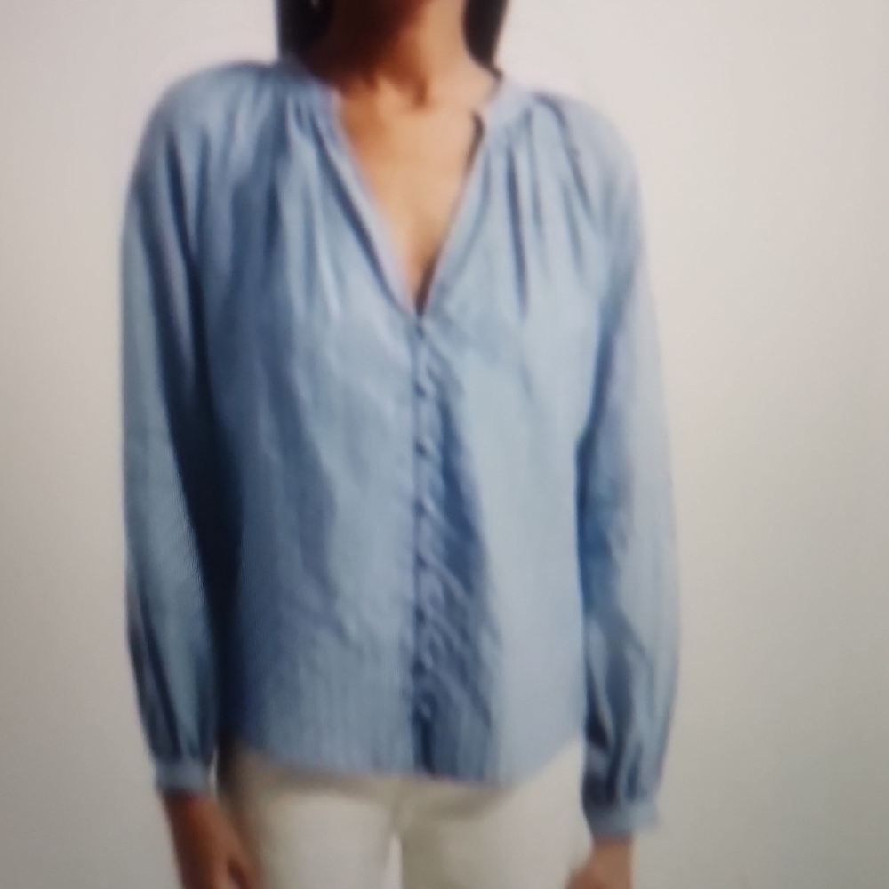 VERONICA BEARD Ailani Top River Blue Size 4 $448